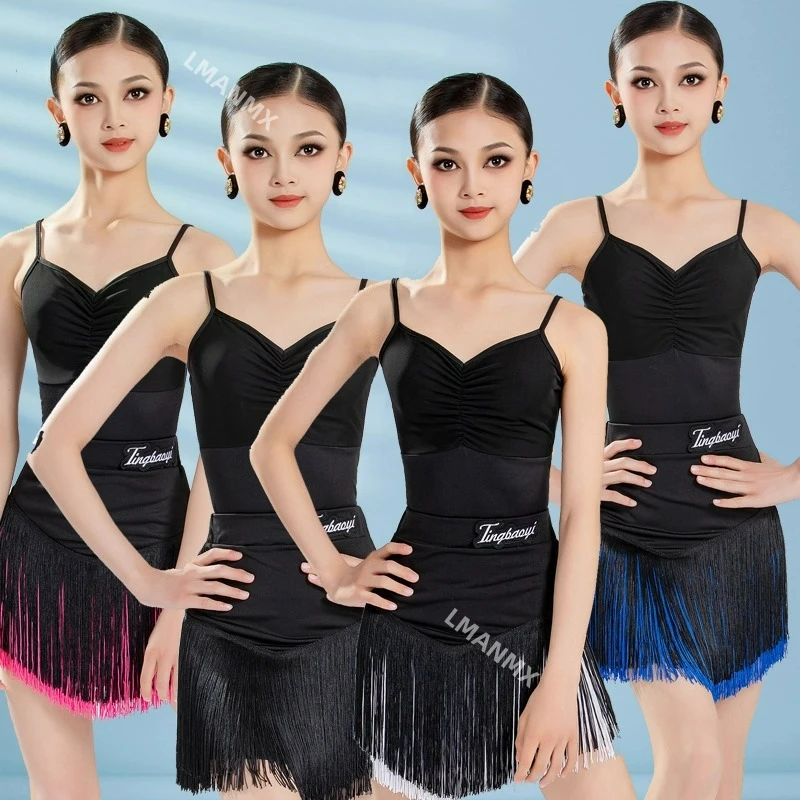 New Children's Latin Dance Practice Dress, Girls' Summer High end Strap and Tassel Set, Half Skirt Performance Dress
New Children's Latin Dance Practice Dress, Girls' Summer High end Strap and Tassel Set, Half Skirt Performance Dress