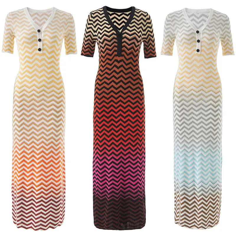 South Oil 2026 New Stripe Wave Pattern V-Neck Gradient Knitted Dress Elastic Splice High Waist Bodycon Dress Casual ...
South Oil 2026 New Stripe Wave Pattern V-Neck Gradient Knitted Dress Elastic Splice High Waist Bodycon Dress Casual ...