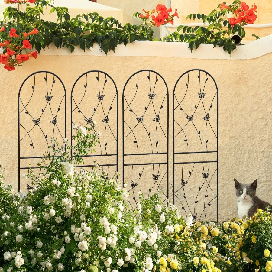 4 Pack Metal Garden Trellis 71 x 19.7 Rustproof Trellis for Climbing Plants Outdoor Flower Support Butterfly D Black
4 Pack Metal Garden Trellis 71 x 19.7 Rustproof Trellis for Climbing Plants Outdoor Flower Support Butterfly D Black