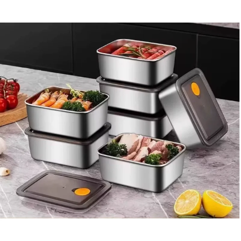 5PCS Stainless Steel Food Storage Containers Stackable Meal Prep Lunch Boxes Leakproof for Kitchen Fridge Travel
5PCS Stainless Steel Food Storage Containers Stackable Meal Prep Lunch Boxes Leakproof for Kitchen Fridge Travel