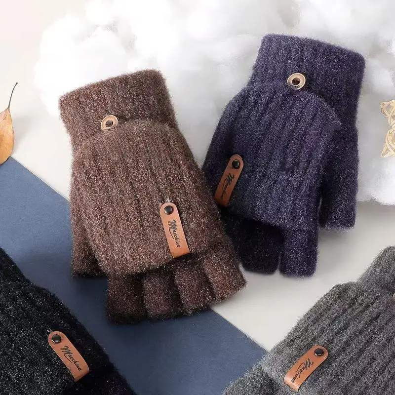 Вязаные перчатки с откидной крышкой, женские варежки без пальцев, зимние теплые перчатки для письма, перчатки с сенсорным экраном в холодную погоду и половиной пальца
Вязаные перчатки с откидной крышкой, женские варежки без пальцев, зимние теплые перчатки для письма, перчатки с сенсорным экраном в холодную погоду и половиной пальца