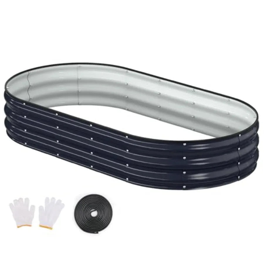Raised Garden Bed Galvanized Outdoor Planter Beds with Safety Edging and Gloves Oval Metal Planter Box for Gardening Vegetables
Raised Garden Bed Galvanized Outdoor Planter Beds with Safety Edging and Gloves Oval Metal Planter Box for Gardening Vegetables