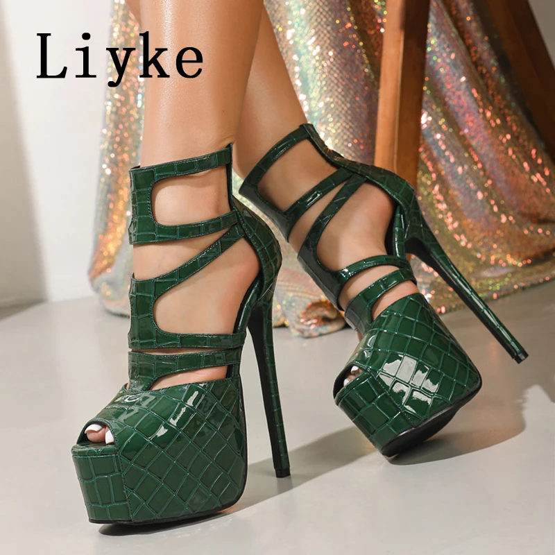 Liyke/пикантные сандалии с открытым носком для вечеринок и клубов, стриптизерши на пилоне, сандалии на очень высоком каблуке, модные женские туфли-лодочки на платформе с ремешком на молнии
Liyke/пикантные сандалии с открытым носком для вечеринок и клубов, стриптизерши на пилоне, сандалии на очень высоком каблуке, модные женские туфли-лодочки на платформе с ремешком на молнии