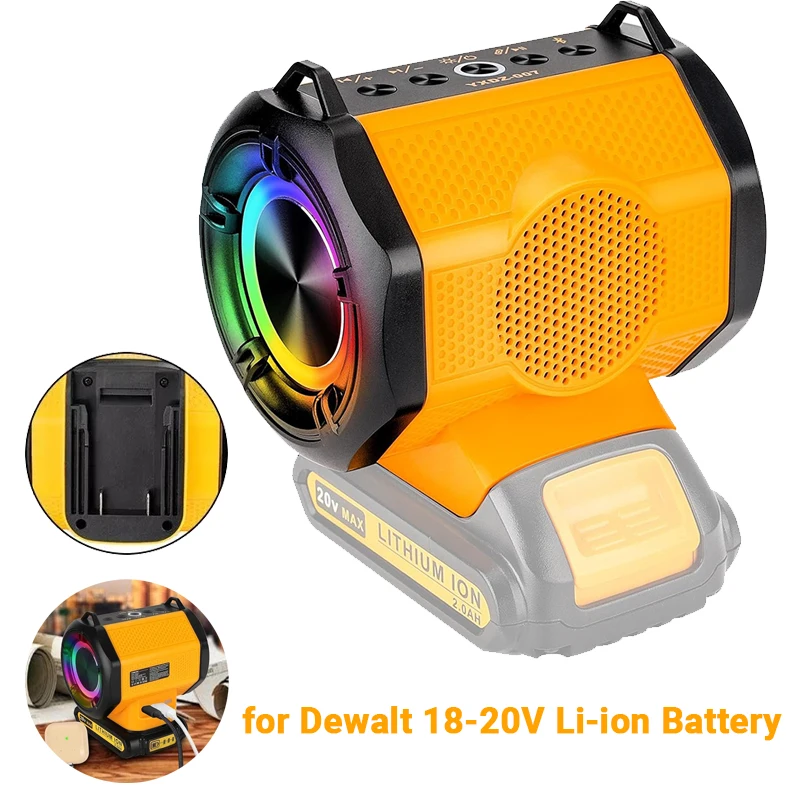 Bluetooth-динамик для литий-ионного аккумулятора DeWalt 18 В 20 В, беспроводной источник звука BT5.3 и USB, сопряжение TWS, уличный динамик для домашней вечеринки
Bluetooth-динамик для литий-ионного аккумулятора DeWalt 18 В 20 В, беспроводной источник звука BT5.3 и USB, сопряжение TWS, уличный динамик для домашней вечеринки