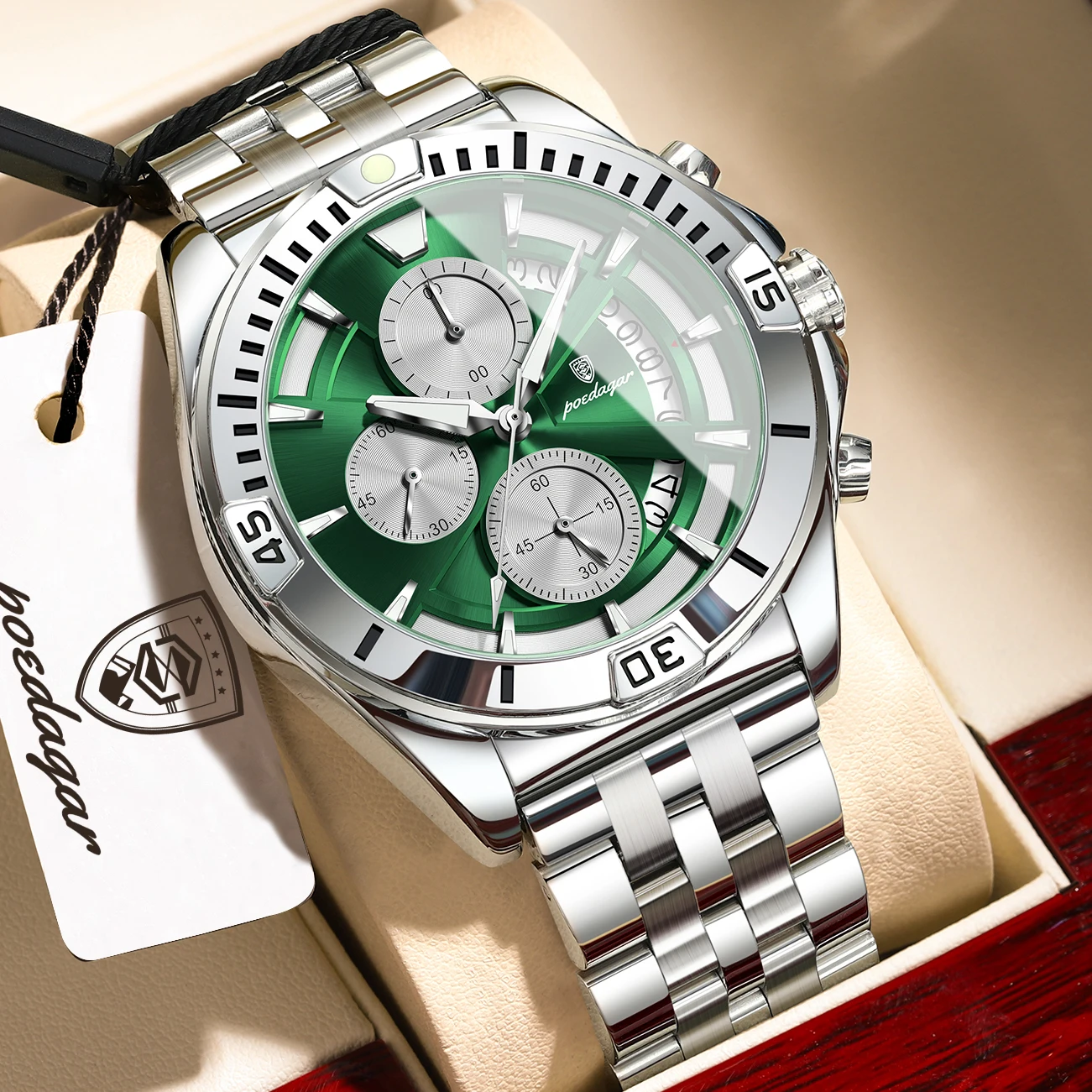 POEDAGAR Business Man Clock Luminous Waterproof Stainless Steel Men Watch Date Chronograph Quartz Oversized Men's Watches Reloj
POEDAGAR Business Man Clock Luminous Waterproof Stainless Steel Men Watch Date Chronograph Quartz Oversized Men's Watches Reloj