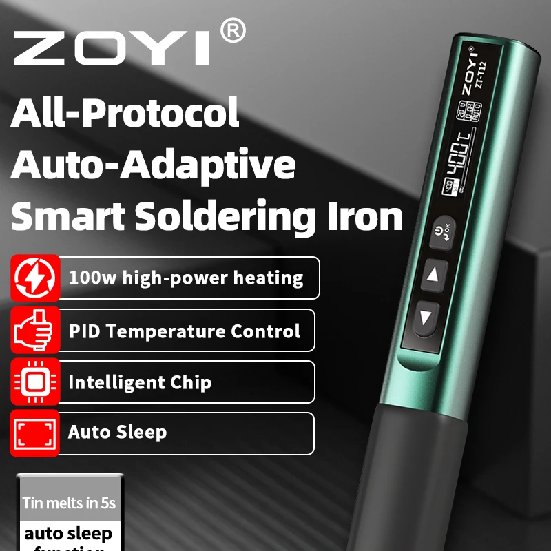 ZOYI T12 100W Electrician Portable Soldering Iron 98W Smart Constant Temp Welding Repair Tool Supports Fast Charging
ZOYI T12 100W Electrician Portable Soldering Iron 98W Smart Constant Temp Welding Repair Tool Supports Fast Charging