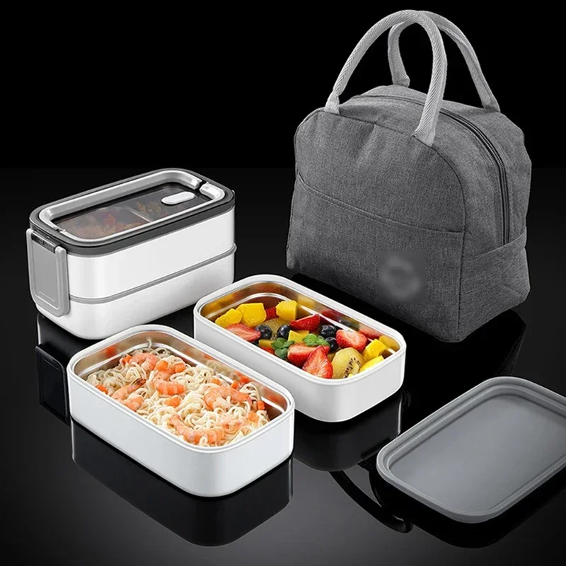 Stainless Steel Lunch Box 2 Layers Insulated Bento Box with Thermal Bag Microwavable Portable Food Container for Office School
Stainless Steel Lunch Box 2 Layers Insulated Bento Box with Thermal Bag Microwavable Portable Food Container for Office School