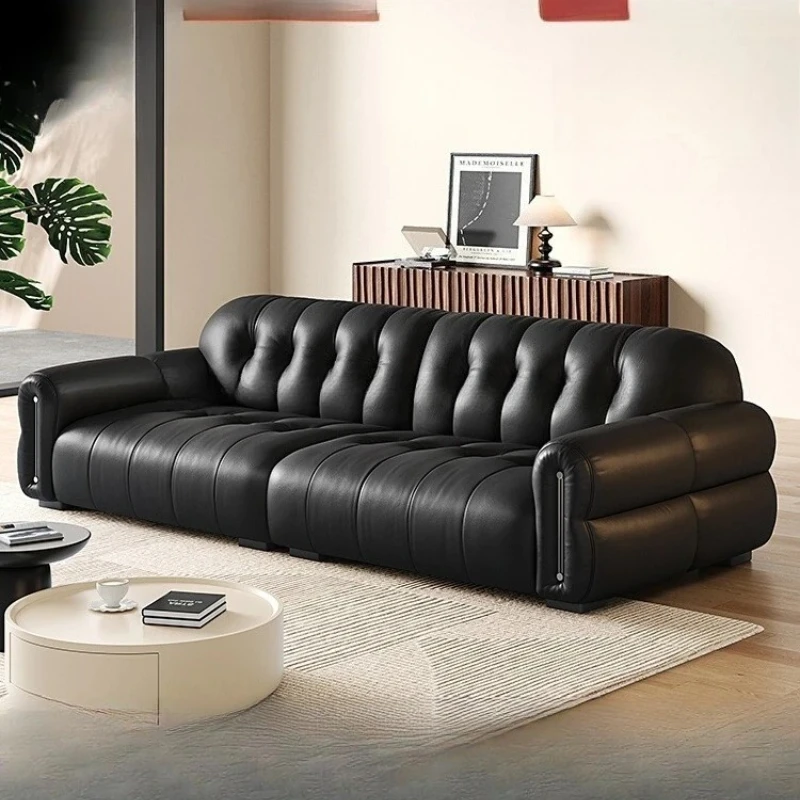 Leather sofa modern retro living room small apartment medium antique black sofa
Leather sofa modern retro living room small apartment medium antique black sofa