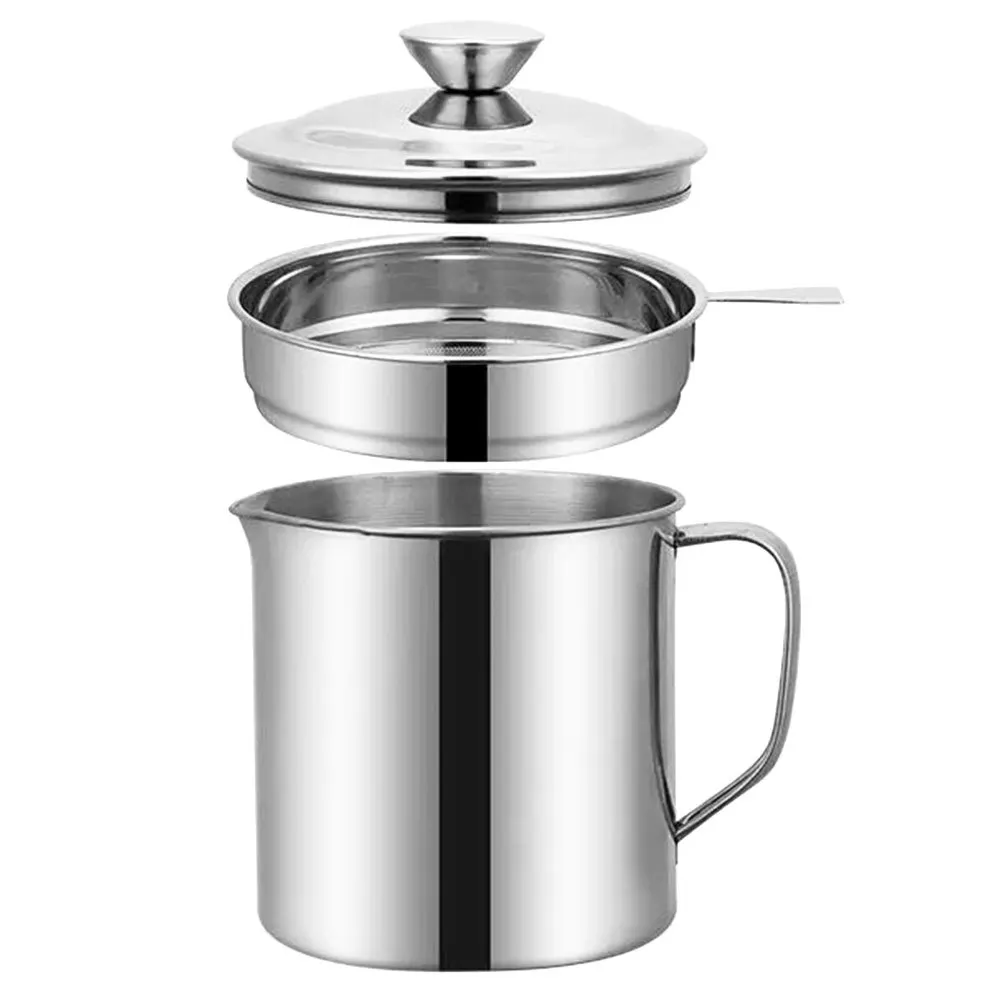 Stainless Steel Grease Container Removable Filter Oil Storage Pot Fine Mesh Strainer Cooking Oil Bacon Fat Container
Stainless Steel Grease Container Removable Filter Oil Storage Pot Fine Mesh Strainer Cooking Oil Bacon Fat Container