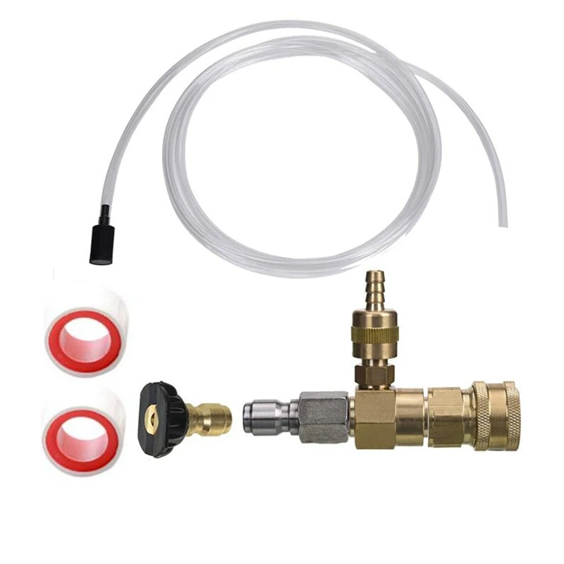 Adjustable Chemical Injector Kit,Soap Chemical Injector For Pressure Washer, 3/8 Inch Quick Connect
Adjustable Chemical Injector Kit,Soap Chemical Injector For Pressure Washer, 3/8 Inch Quick Connect