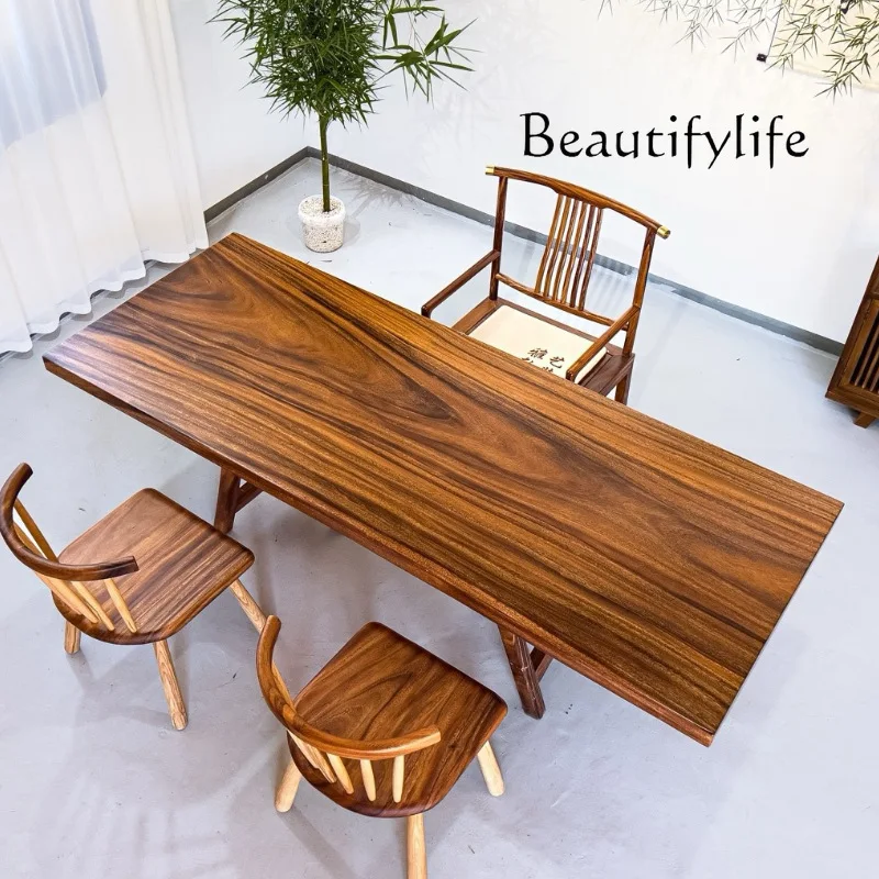Walnut log tea table Solid wood office large board tea table Designer simple and advanced
Walnut log tea table Solid wood office large board tea table Designer simple and advanced