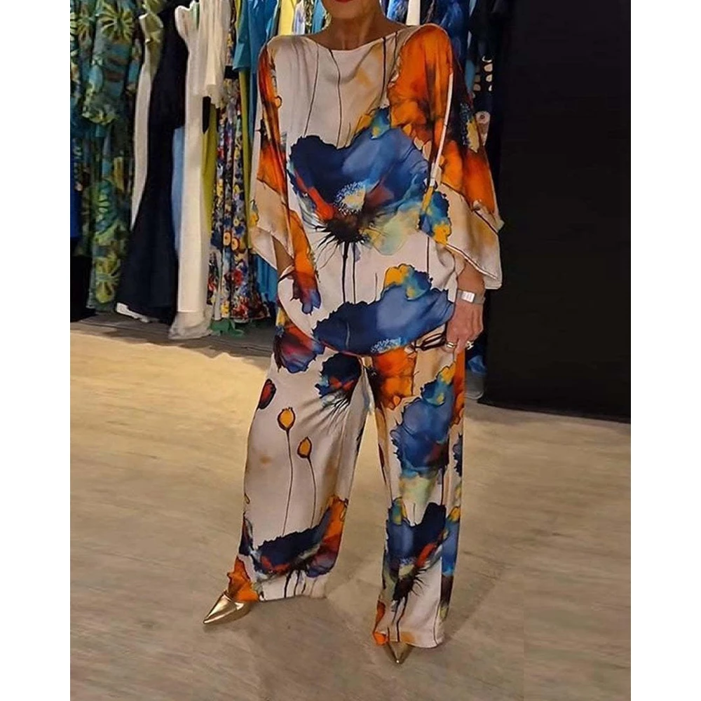 Elegant Women Two Pieces Suits Set Floral Print Top & Wide Leg Pants Set Causal y2k Outfits
Elegant Women Two Pieces Suits Set Floral Print Top & Wide Leg Pants Set Causal y2k Outfits