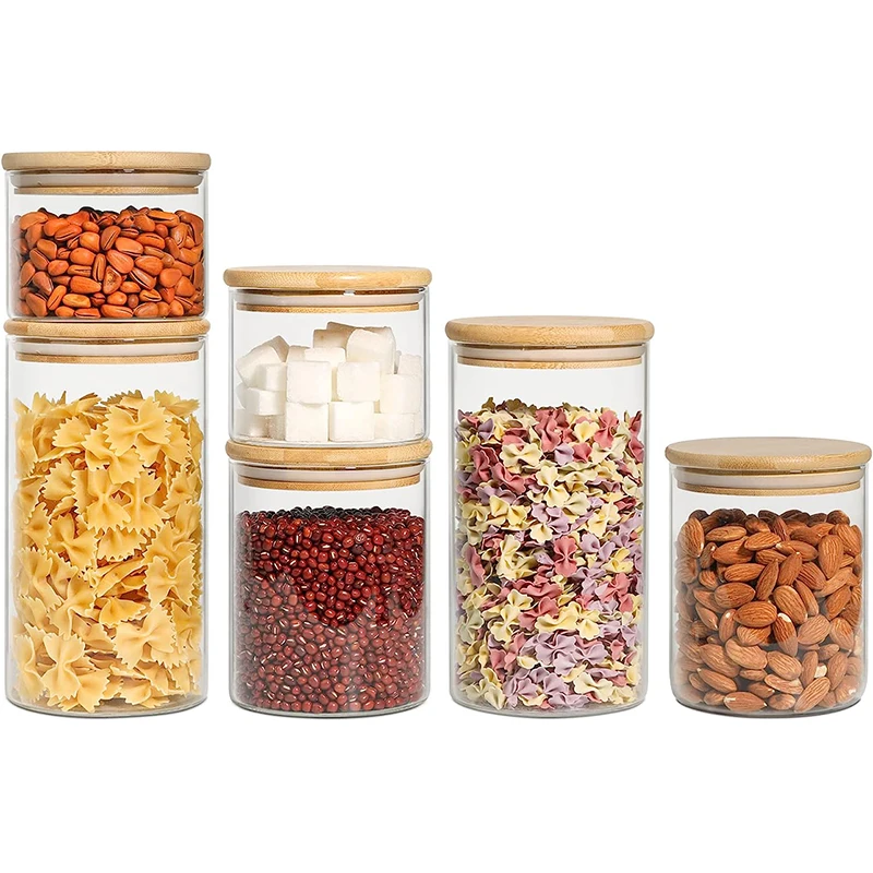 Food storage container with sealed bamboo lid, transparent glass jar with sealed lid, kitchen food storage room storage 60/48oz
Food storage container with sealed bamboo lid, transparent glass jar with sealed lid, kitchen food storage room storage 60/48oz