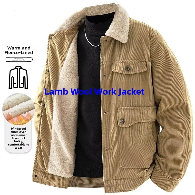 Мужская зимняя вельветовая куртка на подкладке, повседневная, с отложным воротником, рабочая одежда, свободный крой, из овечьего вельвета, теплая, стильная, городская
Мужская зимняя вельветовая куртка на подкладке, повседневная, с отложным воротником, рабочая одежда, свободный крой, из овечьего вельвета, теплая, стильная, городская