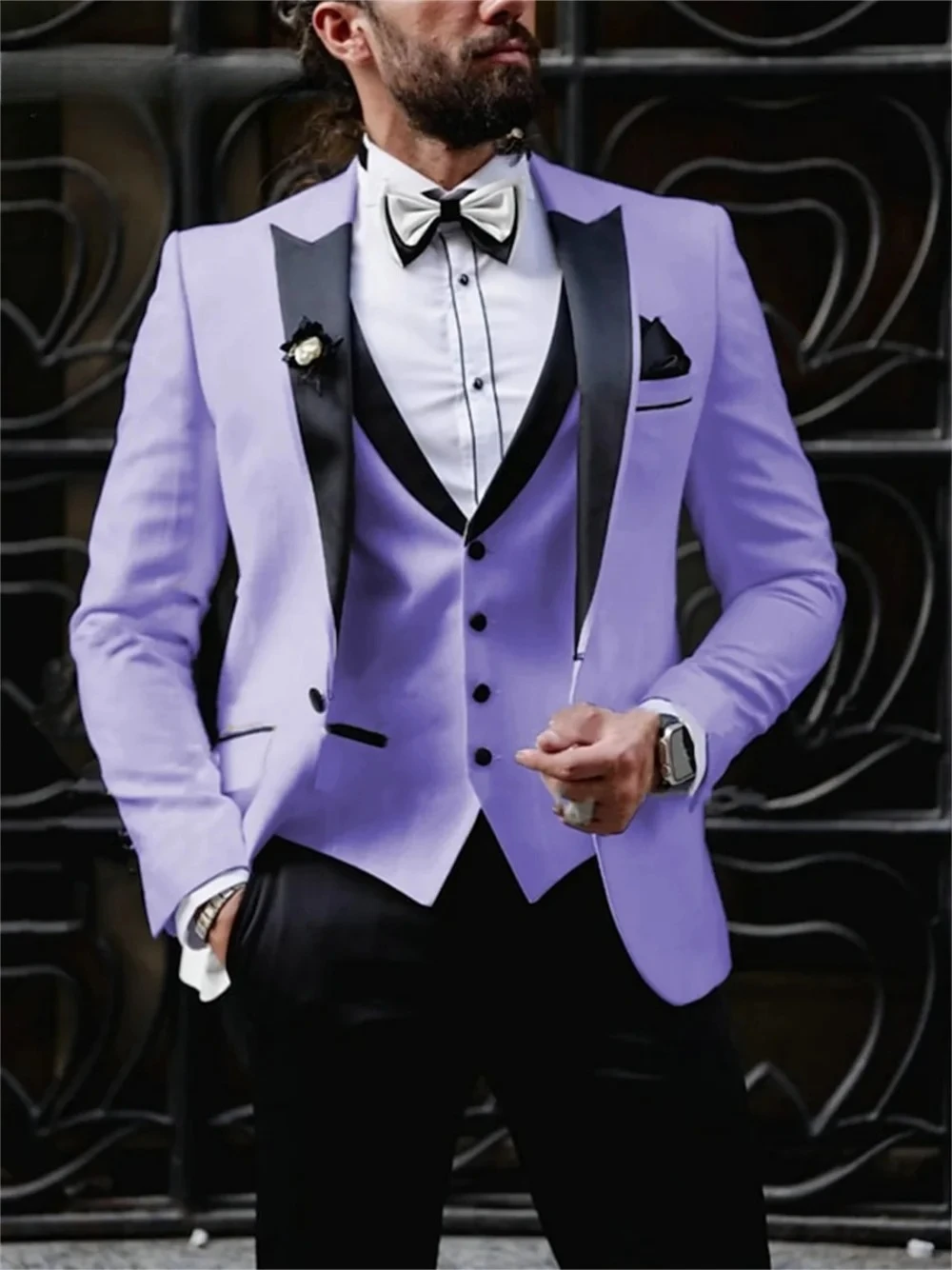 Classic Peak lapel Men's Suit Jacket Pants 3 Piece Classic Business Men Stripe Suit For Groom Wedding Double Breasted Suit
Classic Peak lapel Men's Suit Jacket Pants 3 Piece Classic Business Men Stripe Suit For Groom Wedding Double Breasted Suit