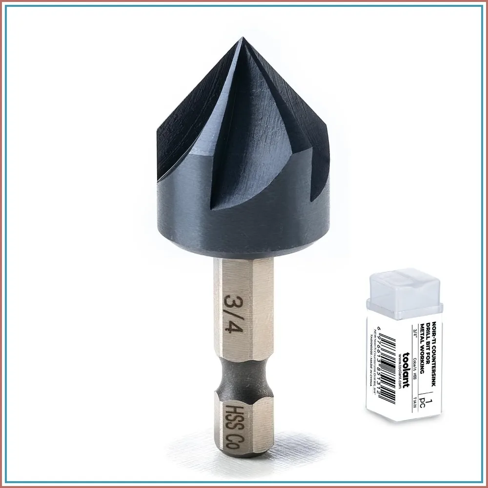 3/4" Cobalt Countersink Drill Bit, TiAlN Coated, Quick Change Hex Shank
3/4" Cobalt Countersink Drill Bit, TiAlN Coated, Quick Change Hex Shank