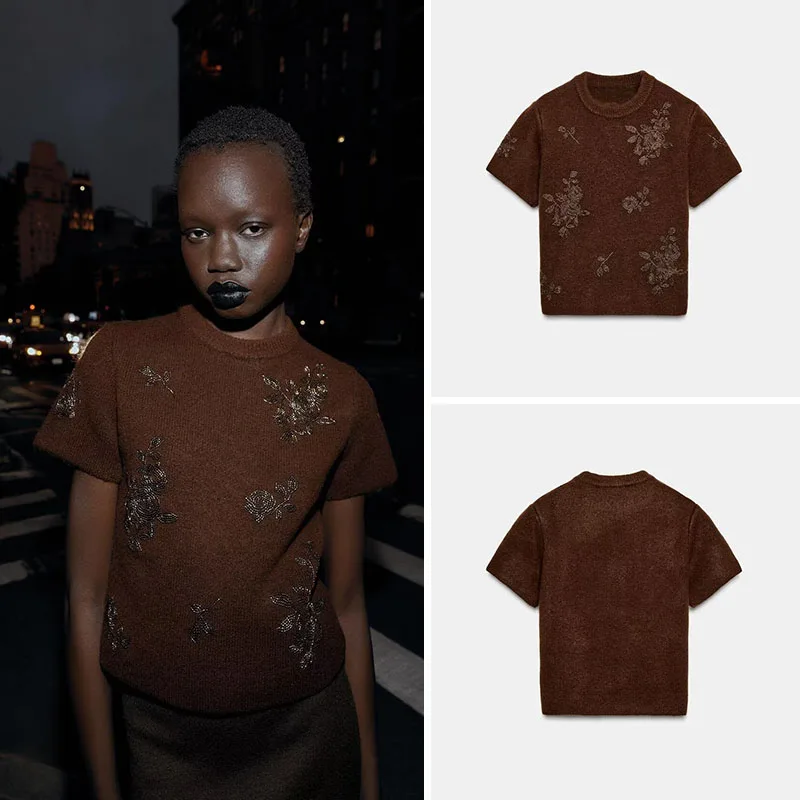 Весенняя новинка: женский вязаный свитер с круглым вырезом, однотонный, с бисерным цветочным узором, повседневный, однотонный...
Весенняя новинка: женский вязаный свитер с круглым вырезом, однотонный, с бисерным цветочным узором, повседневный, однотонный...