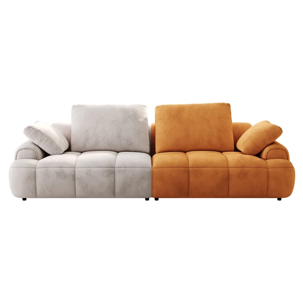 86.6″ Large size two Seat Sofa,Modern Upholstered,Gray paired with yellow suede fabric Increase in sitting height
86.6″ Large size two Seat Sofa,Modern Upholstered,Gray paired with yellow suede fabric Increase in sitting height