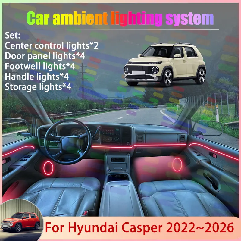 For Hyundai Casper 2022~2026 2023 2024 2025 AX1 2/18 in 1 Car Atmosphere Light Lamp RGB Shade Ensemble Streamer Atmosphere Set
For Hyundai Casper 2022~2026 2023 2024 2025 AX1 2/18 in 1 Car Atmosphere Light Lamp RGB Shade Ensemble Streamer Atmosphere Set