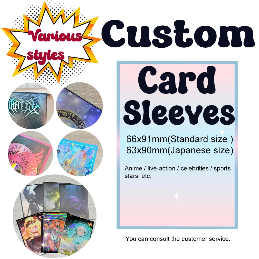 50/60/70 PCS Customized Card Sleeves - Anime/Games/Real People/Stars/Stars and More DIY Cards Protector Fit for TCG/YGO/MTG
50/60/70 PCS Customized Card Sleeves - Anime/Games/Real People/Stars/Stars and More DIY Cards Protector Fit for TCG/YGO/MTG
