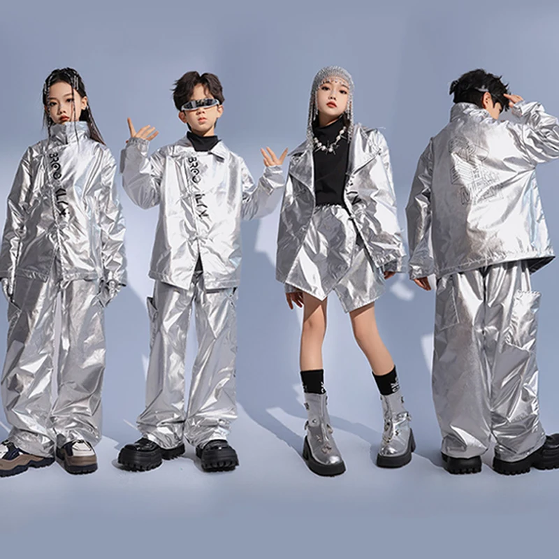 Children Fashion Jazz Dance Clothing Girls Hip Hop Kpop Stage Outfit Model Show Performance Costume Silver Jacket Shuffle Pants
Children Fashion Jazz Dance Clothing Girls Hip Hop Kpop Stage Outfit Model Show Performance Costume Silver Jacket Shuffle Pants
