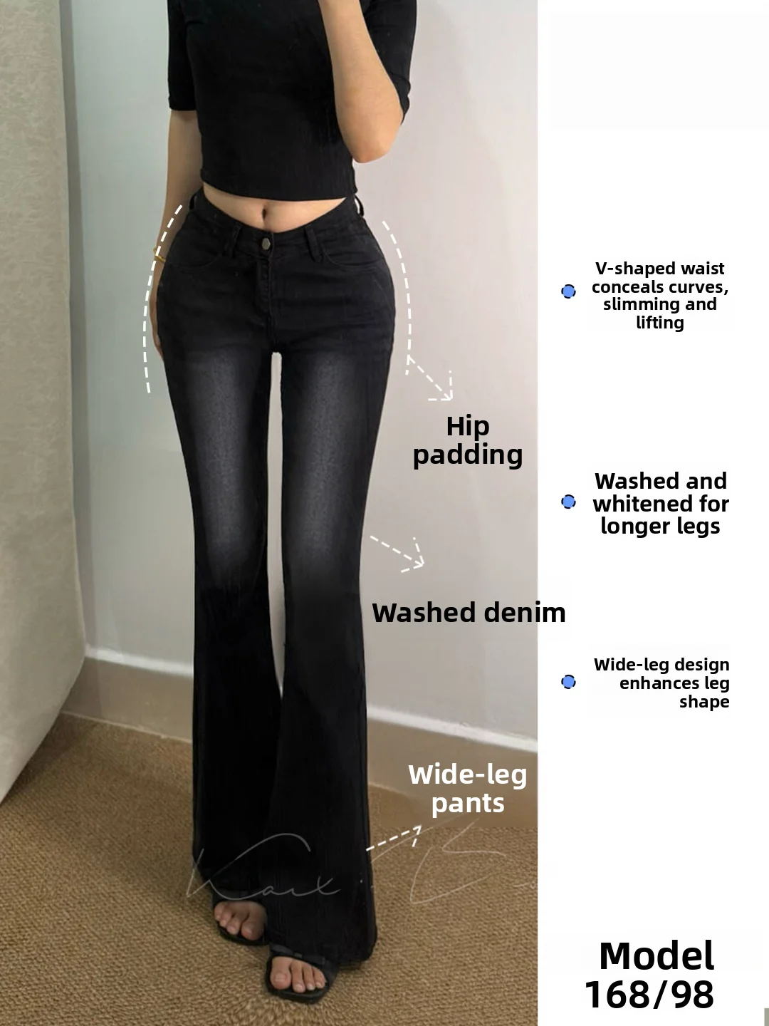 High Waist Flared Jeans Women's Slim Fit Long Pants Korean Style Spring Autumn High Elastic Cotton Denim Butt Lifting Washed
High Waist Flared Jeans Women's Slim Fit Long Pants Korean Style Spring Autumn High Elastic Cotton Denim Butt Lifting Washed