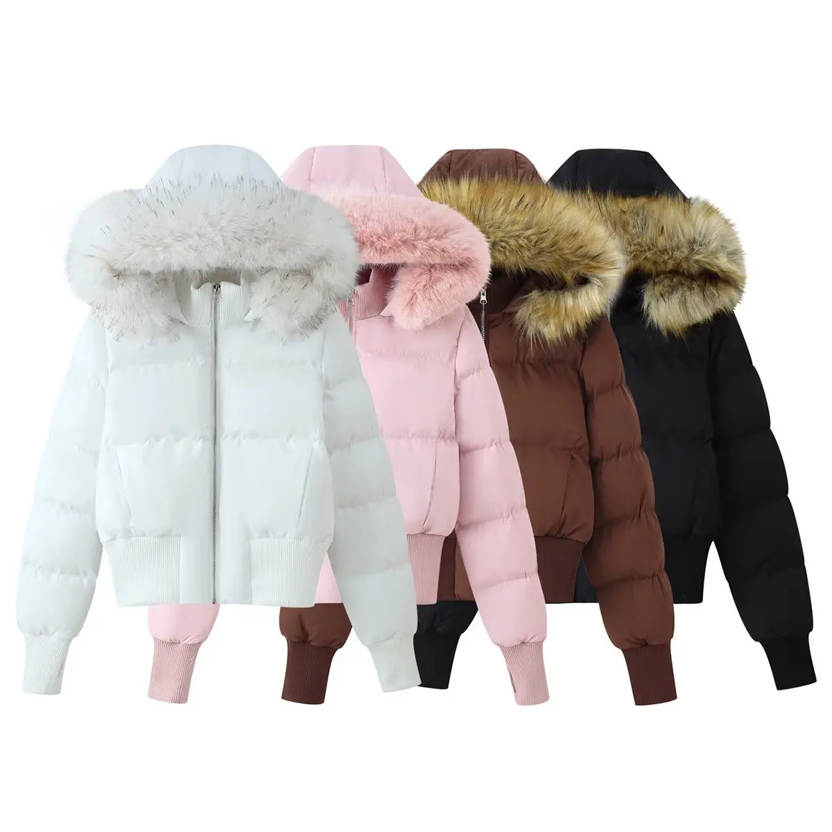 Winter New Fashion Hooded Women Casual Fur Collar Cotton Jacket Versatile Solid Color Female Short Warm Coat
Winter New Fashion Hooded Women Casual Fur Collar Cotton Jacket Versatile Solid Color Female Short Warm Coat