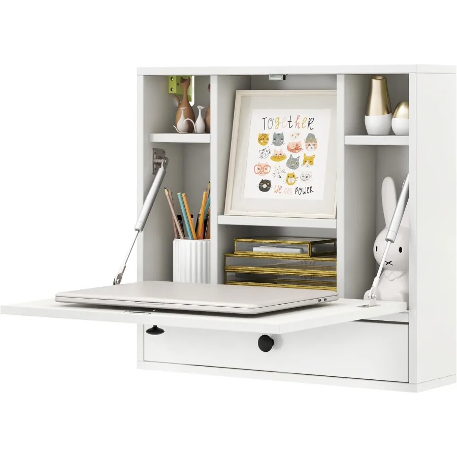 Folding Wall Desk Wood Wall Mounted Desk with Storage Drawer and Shelves Fold Down Wall Mount Laptop Desk for Small Spaces Corn
Folding Wall Desk Wood Wall Mounted Desk with Storage Drawer and Shelves Fold Down Wall Mount Laptop Desk for Small Spaces Corn