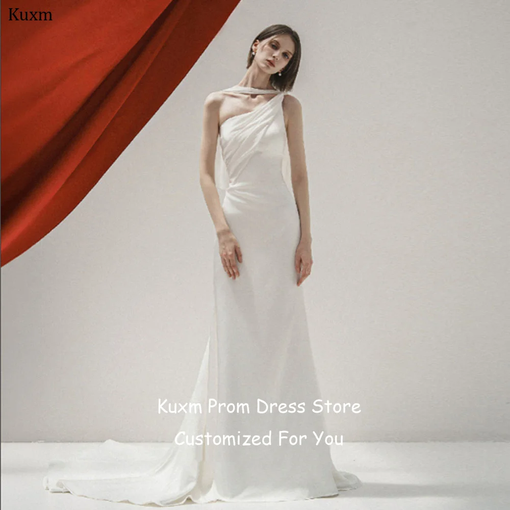 Kuxm Satin A Line Evening Dresses Bride Scalloped Formal Prom Gowns Floor Length One Shoulder Sleeveless Party Attire Customized
Kuxm Satin A Line Evening Dresses Bride Scalloped Formal Prom Gowns Floor Length One Shoulder Sleeveless Party Attire Customized