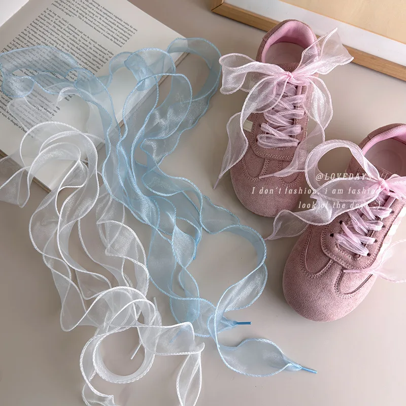 Soft Pink Blue Tulle Organza Wavy Shoelaces Fluffy Curly Ribbon for Sneakers Casual Shoes DIY Fashion Korean Style Shoestring
Soft Pink Blue Tulle Organza Wavy Shoelaces Fluffy Curly Ribbon for Sneakers Casual Shoes DIY Fashion Korean Style Shoestring
