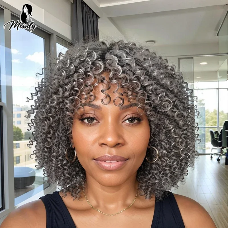 Mossily Brazilian Human Hair Sliver Grey Wigs For Black Women Gray Wig Afro Kinky Curly Human Hair Wig Afro Wigs for Black Women
Mossily Brazilian Human Hair Sliver Grey Wigs For Black Women Gray Wig Afro Kinky Curly Human Hair Wig Afro Wigs for Black Women