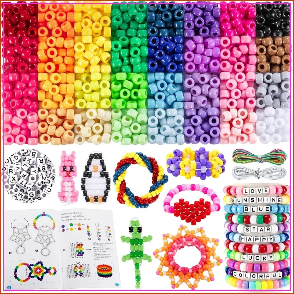 32 Colors Pony Beads for Bracelets & Crafts, 2000+ Pcs with 10 Kandi Cuff & 6 Bead Pets Designs, Friendship Bracelet Kit for Jewelry Making
32 Colors Pony Beads for Bracelets & Crafts, 2000+ Pcs with 10 Kandi Cuff & 6 Bead Pets Designs, Friendship Bracelet Kit for Jewelry Making