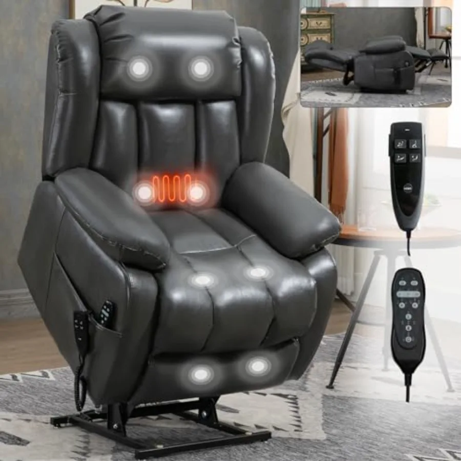 Oversized Recliner Chair Electric Dual Motor Lift Leather Recliner for Elderly, Synthetic Leather Upholstery with Infinite Posi
Oversized Recliner Chair Electric Dual Motor Lift Leather Recliner for Elderly, Synthetic Leather Upholstery with Infinite Posi