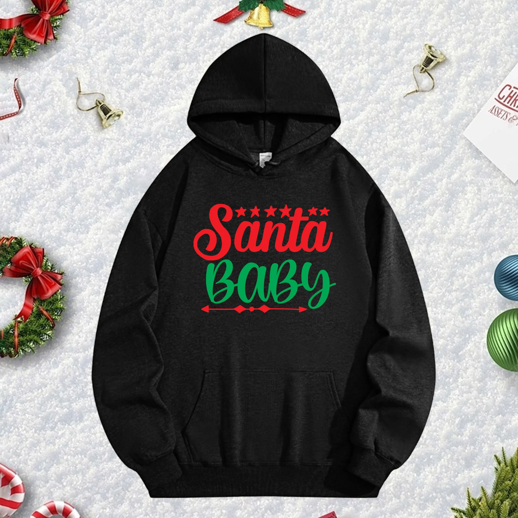 SANTA 270G Черная толстовка унисекс, уютный флисовый пуловер для зимнего, рождественского и новогоднего праздничного наряда
SANTA 270G Черная толстовка унисекс, уютный флисовый пуловер для зимнего, рождественского и новогоднего праздничного наряда