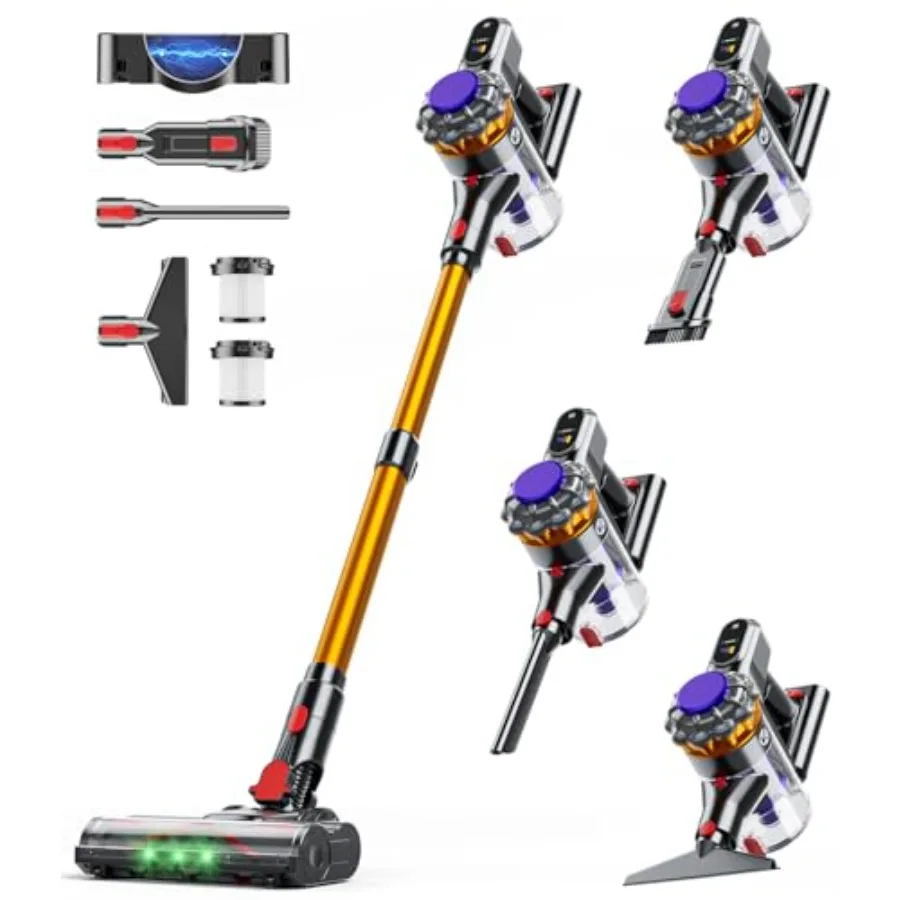 Cordless Vacuum Cleaner 550W 45KPA 65Mins Vacuum Cleaners for Home Stick Vacuum with Self-Standing LED Display and Anti-Tangle
Cordless Vacuum Cleaner 550W 45KPA 65Mins Vacuum Cleaners for Home Stick Vacuum with Self-Standing LED Display and Anti-Tangle