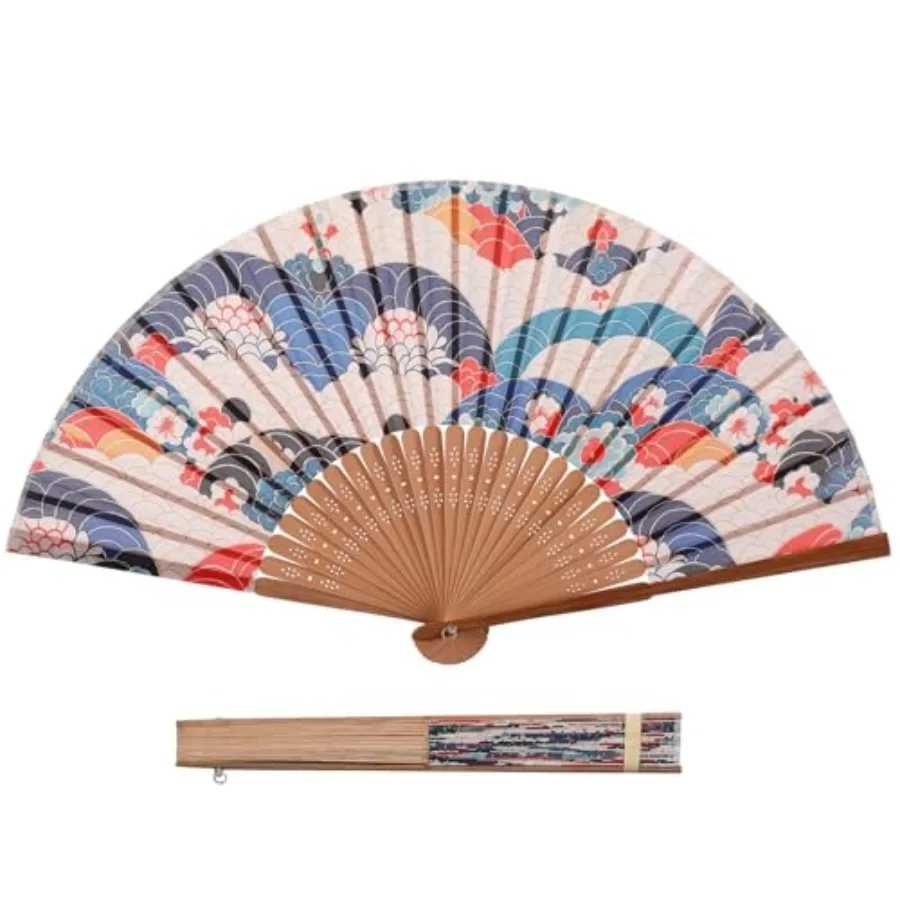 Womens Hand Handheld Held Folding Fans Foldable Fans for Summer Bamboo Printed Pattern Folding Fan for Accessories Festival, Pa
Womens Hand Handheld Held Folding Fans Foldable Fans for Summer Bamboo Printed Pattern Folding Fan for Accessories Festival, Pa