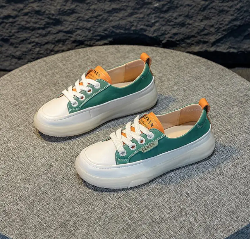 Woman New Color Blocking Splicing Genuine Leather Sneakers Casual Shoes Flat Soft Sole Trendy Shoes Women's Travel Shoes
Woman New Color Blocking Splicing Genuine Leather Sneakers Casual Shoes Flat Soft Sole Trendy Shoes Women's Travel Shoes