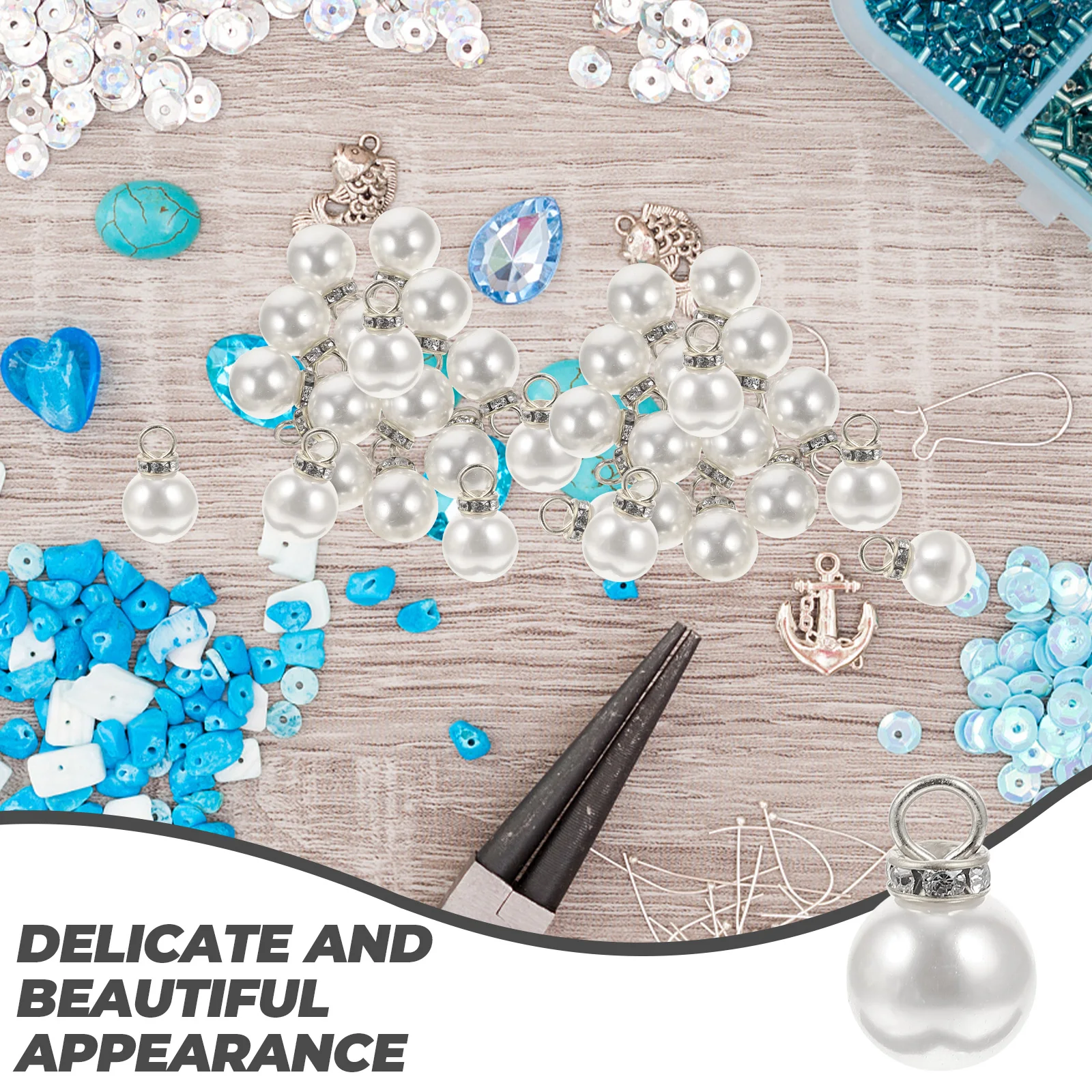 100 Pcs Imitation Pearl Pendant Charms for Crafts Jewellery Making Accessories Jewelry Crafting Plastic
100 Pcs Imitation Pearl Pendant Charms for Crafts Jewellery Making Accessories Jewelry Crafting Plastic