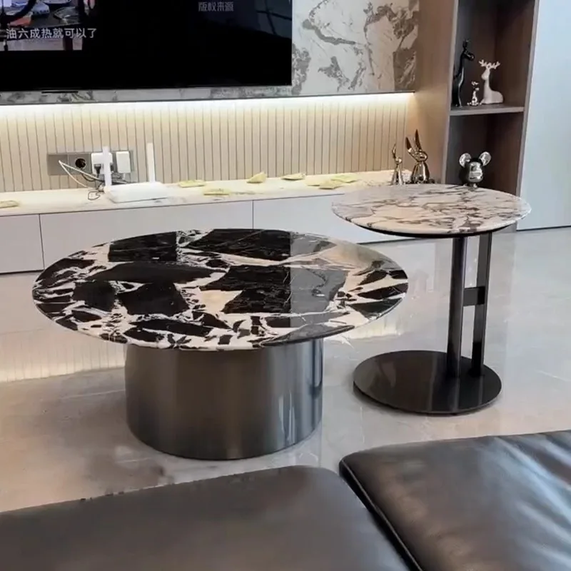 Marble coffee table round small apartment stainless steel light luxury edge 49 small side table corner combination
Marble coffee table round small apartment stainless steel light luxury edge 49 small side table corner combination