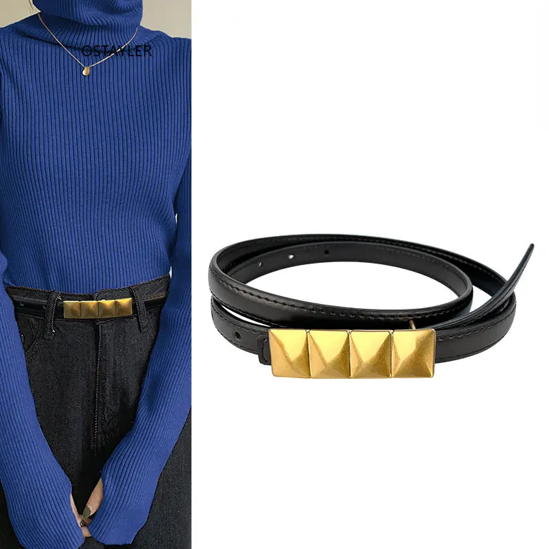 Vintage Metal Rivet Buckle Cow Leather Waist Belts for Women Casual Female Slim Belts Multi-color Cowskin Ceinture Pour Femme
Vintage Metal Rivet Buckle Cow Leather Waist Belts for Women Casual Female Slim Belts Multi-color Cowskin Ceinture Pour Femme