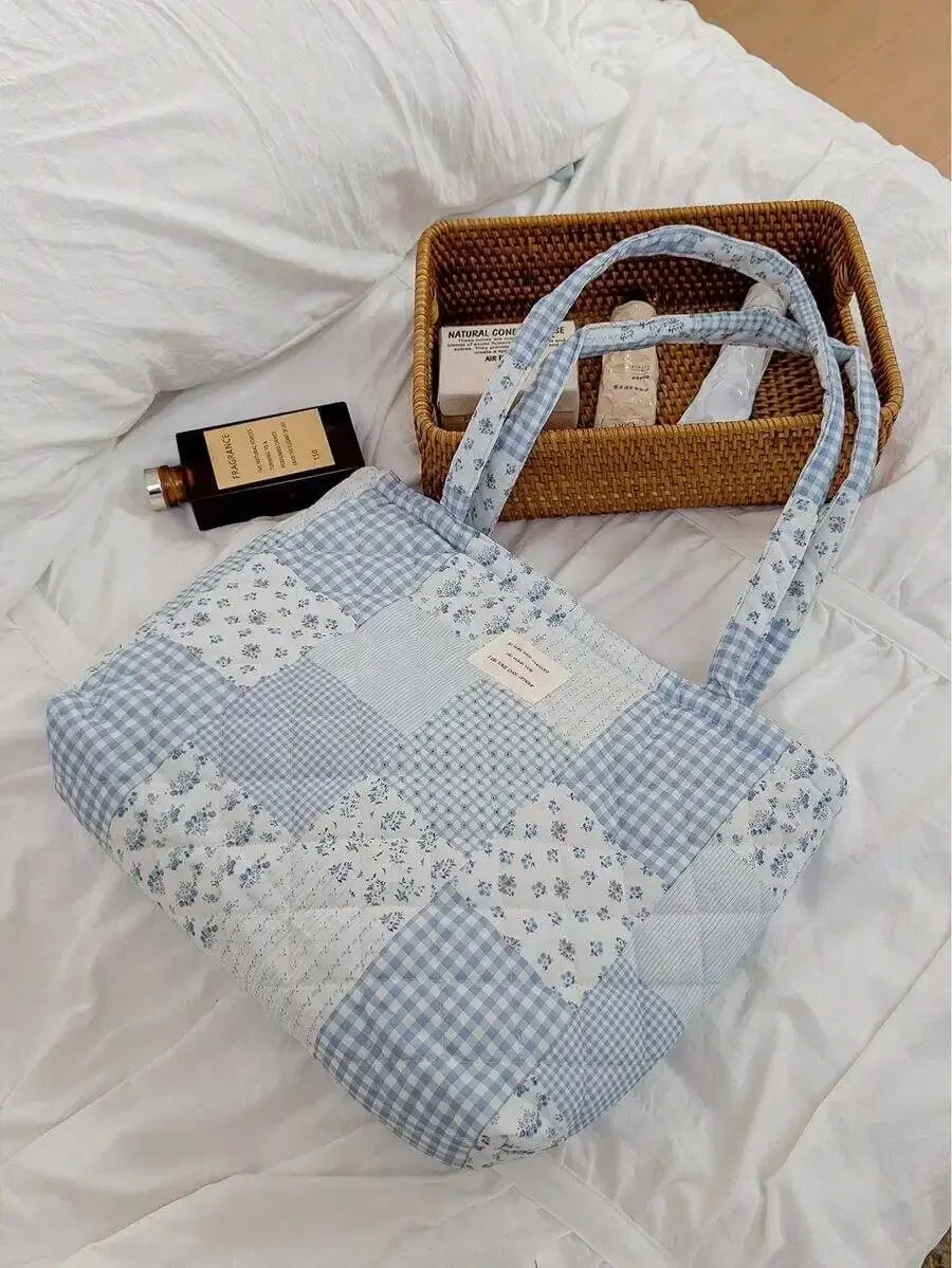 Patchwork Floral Plaid Casual Tote Bag For Women Large Capacity Shoulder Bag Travel Vacation Makeup Toiletries
Patchwork Floral Plaid Casual Tote Bag For Women Large Capacity Shoulder Bag Travel Vacation Makeup Toiletries