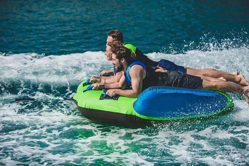 PVC Inflatable Water Ski Tube 1-3 Person Towable Inflatable Boat for Water Sports Rental & Water Ski Recreation
PVC Inflatable Water Ski Tube 1-3 Person Towable Inflatable Boat for Water Sports Rental & Water Ski Recreation