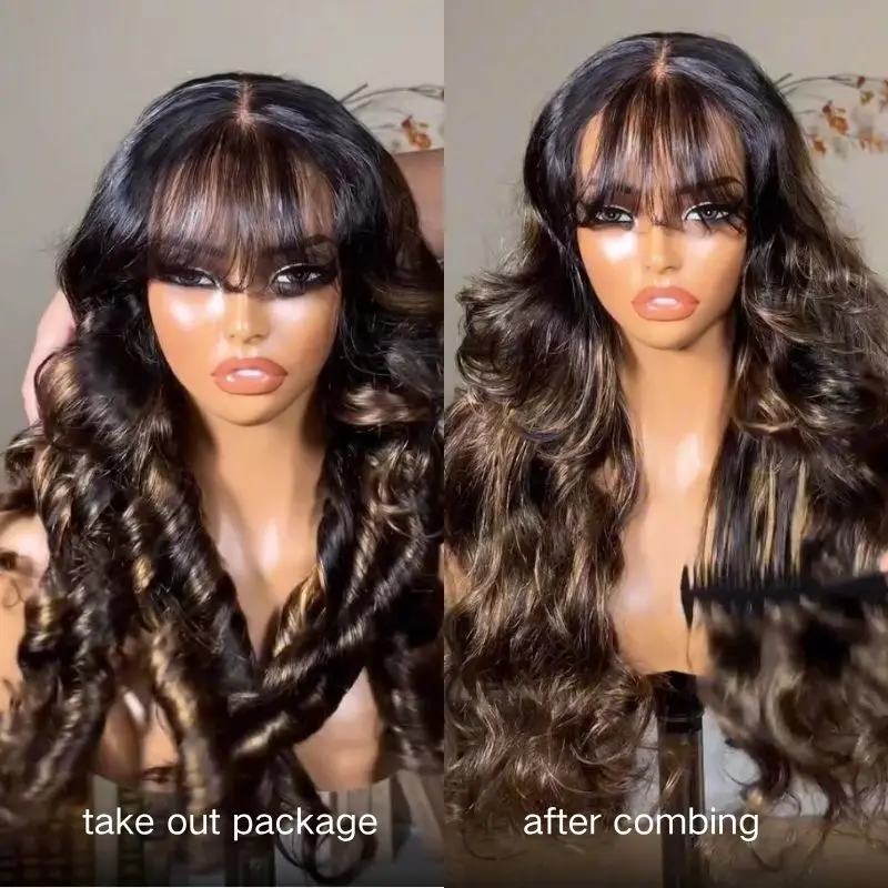 Klaiyi 13x4 Pre-Everything Lace Frontal Balayage Highlights Fluffy Natural Loose Wave Wispy Bangs Drawstring Wig
Klaiyi 13x4 Pre-Everything Lace Frontal Balayage Highlights Fluffy Natural Loose Wave Wispy Bangs Drawstring Wig