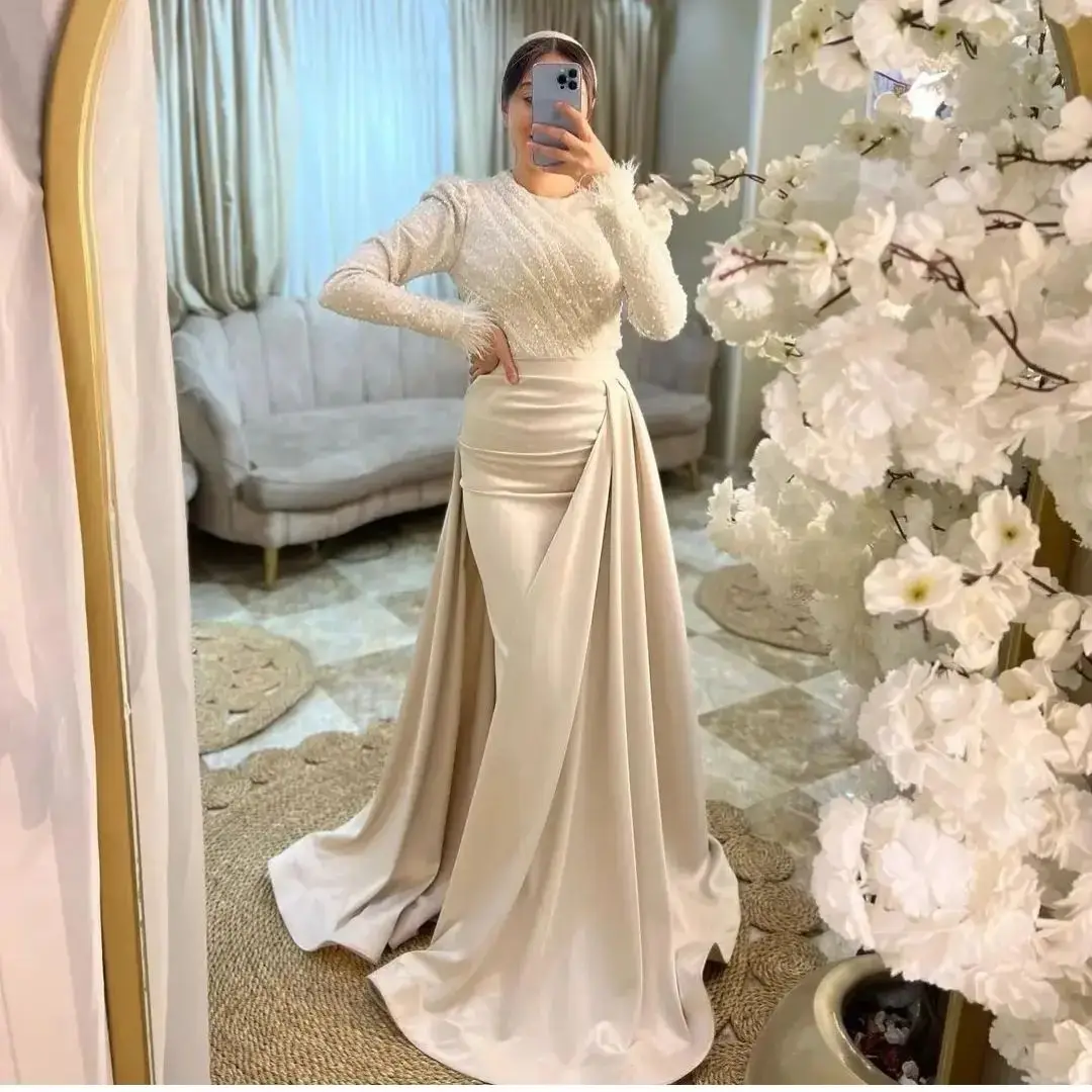 Noble High Neckline Prom Dress Long Sleeves With Split Floor Length Evening Summer Elegant Party Dress For Women2023
Noble High Neckline Prom Dress Long Sleeves With Split Floor Length Evening Summer Elegant Party Dress For Women2023