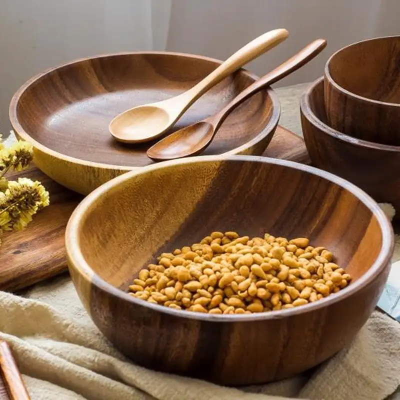 Solid Wood Bowl Children's Tableware Set, Made of Retro Acacia Whole Wood, Safe & Durable
Solid Wood Bowl Children's Tableware Set, Made of Retro Acacia Whole Wood, Safe & Durable