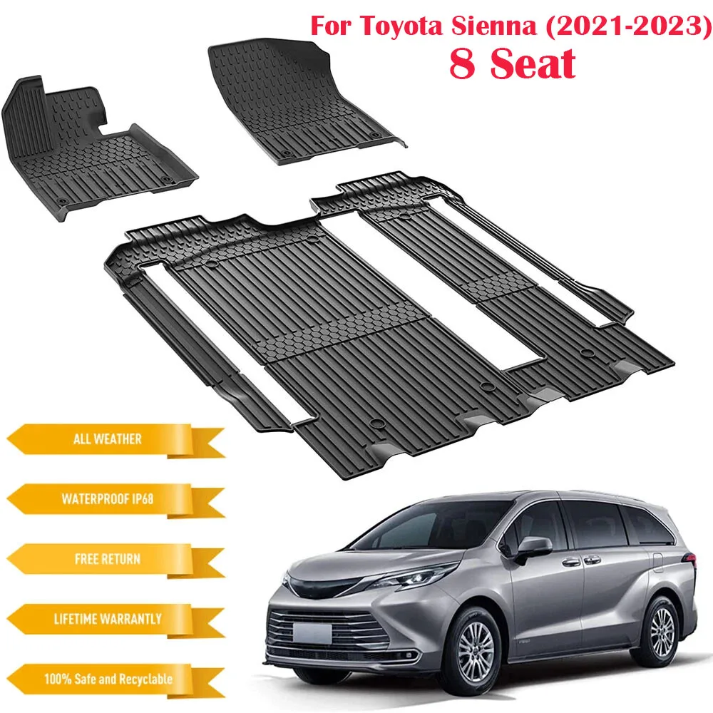 1Set New Quality Car Floor Mats Liners Set For 2021-2023 Toyota Sienna 8 Seat All Weather Waterproof Non-slip TPE Rubber Heavy Duty Floor Liner Car Accessories
1Set New Quality Car Floor Mats Liners Set For 2021-2023 Toyota Sienna 8 Seat All Weather Waterproof Non-slip TPE Rubber Heavy Duty Floor Liner Car Accessories