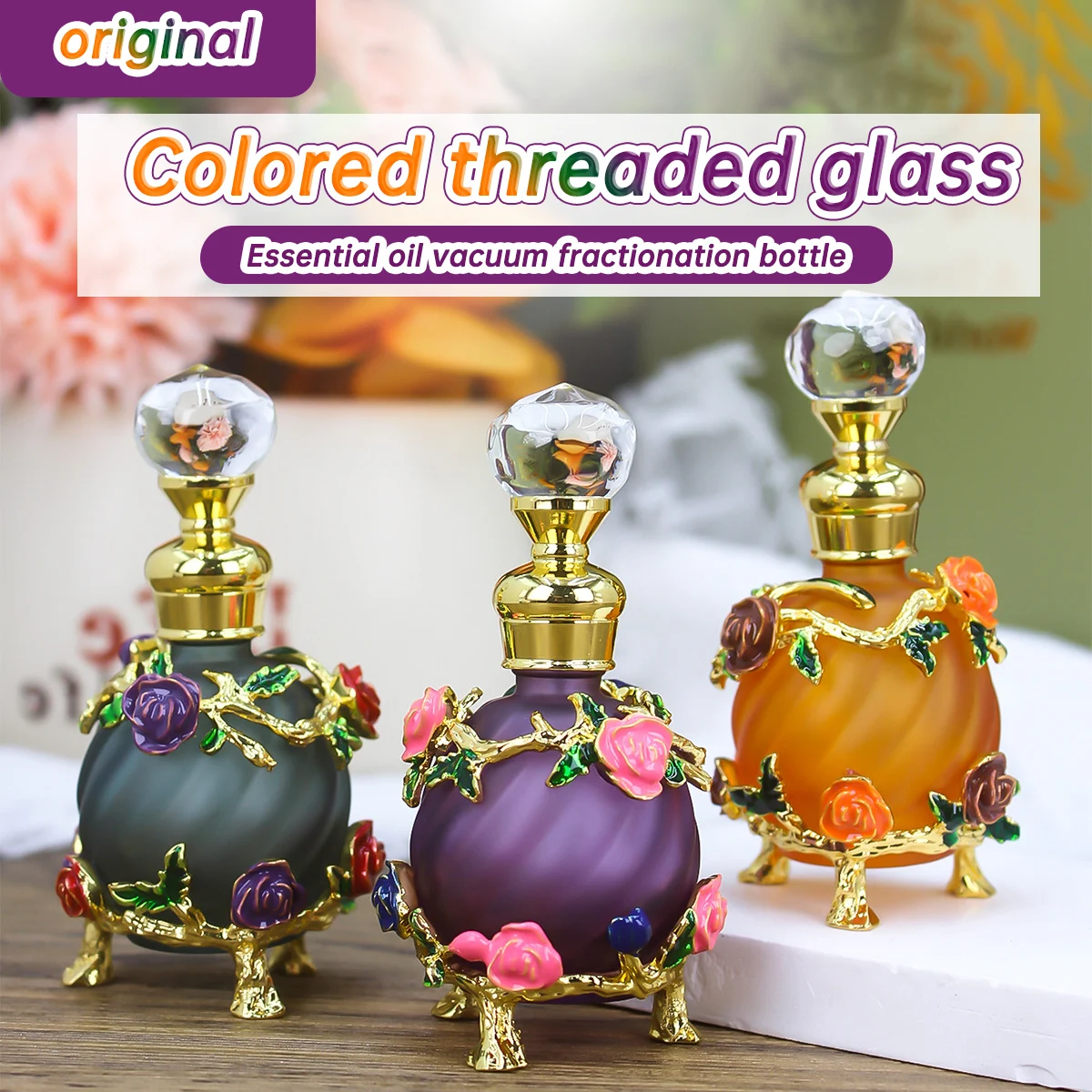 15ML perfume bottle Beauty Salon Color Thread Glass Essential oil vacuum dispenser Rose Dubai Middle East Original
15ML perfume bottle Beauty Salon Color Thread Glass Essential oil vacuum dispenser Rose Dubai Middle East Original
