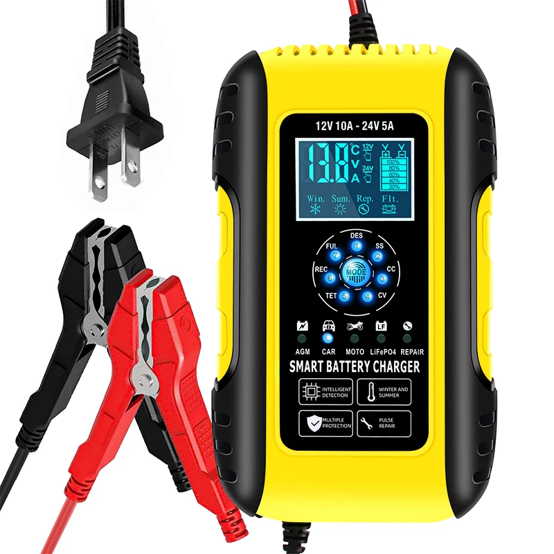 12V/24V 10A Car Battery Charger Trickle Charger for Motorcycle Lawn Mower Marine AGM Marine
12V/24V 10A Car Battery Charger Trickle Charger for Motorcycle Lawn Mower Marine AGM Marine