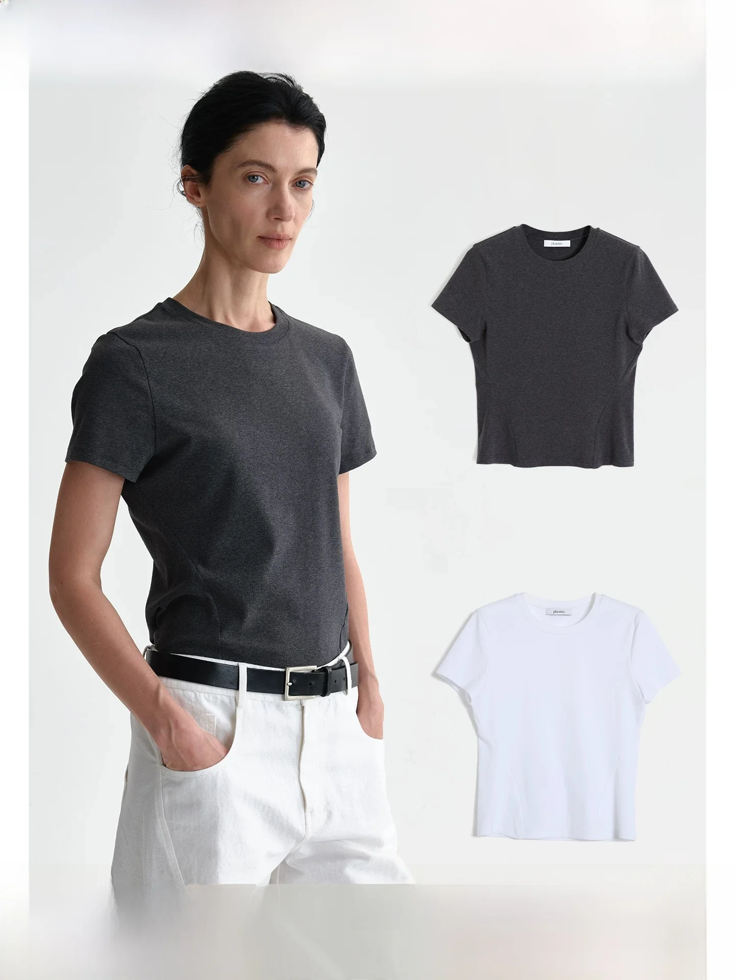 Planites Breathable Knitted Cotton Short Sleeve T-Shirt Tailored Fit Diagonal Seaming Women's Spring Fashion Basic Style
Planites Breathable Knitted Cotton Short Sleeve T-Shirt Tailored Fit Diagonal Seaming Women's Spring Fashion Basic Style