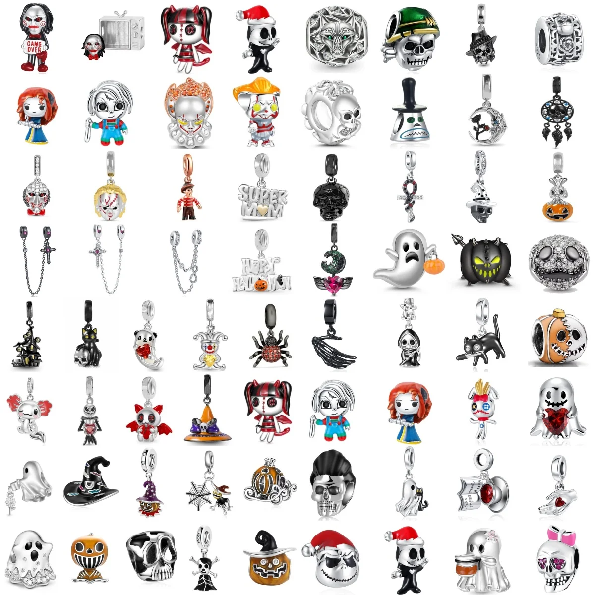 New Hot Selling Dark Series Clowns, Ghosts, Skeleton Beads Suitable for European Bracelets DIY Jewelry Gifts Halloween Ghosts
New Hot Selling Dark Series Clowns, Ghosts, Skeleton Beads Suitable for European Bracelets DIY Jewelry Gifts Halloween Ghosts